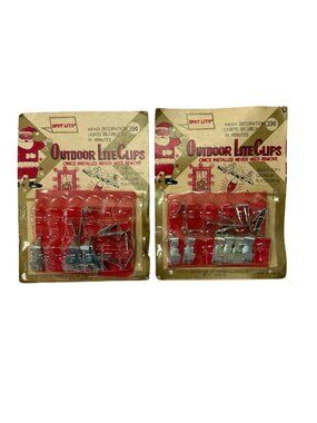 Vintage Spot Lite Outdoor Christmas Light Clips Santa NOS 2 Packs 1960s 1970s